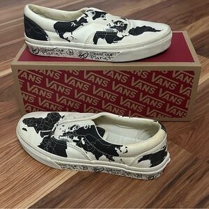 Vans Black and White Planet Design Shoes